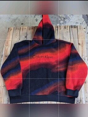 N.W.O.T. 2000s Calvin Klein tie dye fleece hoodie  men's Size XL